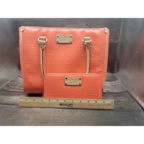 Orange Kate Spade shoulder bag and matching wallet - Picture 7 of 8